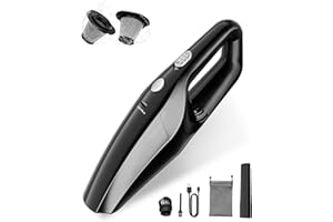 TEMOLA Handheld Vacuum Cleaner, Hand Held Vacuums Cordless with 2 HEPA Filters, Portable Mini Vacuum Cleaner, Rechargeable Car Vacuums for Home Car Carpet and Pet Hair