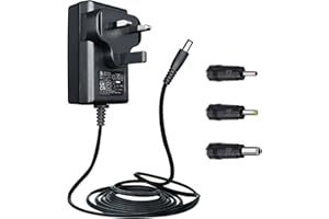 ANLINK 15V 1A/1000mA 1.8M Long Power Supply Adapter, AC 100-240V to DC 15V 1A Switching Adapter 5.5x2.1mm Wall Plug with 3 Tips for Cat Open Air Self Cleaning,Jump Starter and More, UKCA Certified