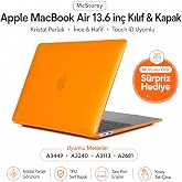 McStorey MacBook Air 13.6 in&ccedil; M2 M3 M4 M5 Uyumlu Sert Kılıf | Ultra Şeffaf Hard Case &ndash; A2681 A3113 A3240 A3449 Tam Uyum İnce 