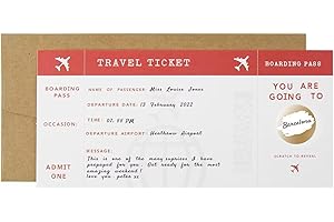 CJ&M Personalised Aeroplane Scratch Boarding Pass, Surprise Holiday,Faux Fake Boarding Pass,Surprise Travel Reveal.Surprise Scratch Off Announcement Gifts for Birthday, Holiday, Christmas, Wedding