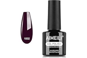 ‎AIMEILI AIMEILI UV Nagellack Dunkellila 8ml Color Gel Soak Off UV&LED Farbgel für Nägel Lila Gellack UV Gel Nagellack Gelnägel Nailart - 1002