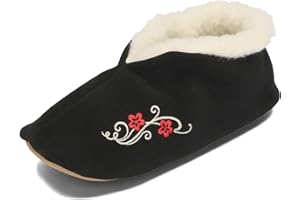 BeComfy Ciepłe bambosze damskie męskie kapcie zimowe skóra zamszowa z wełną owczą pantofle domowe 36-46 EU