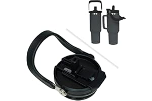 GZWY Zapasowa pokrywka do kubka 40 oz, wielokrotnego użytku, szczelne i pyłoszczelne, z pokrywką ze słomką, zapasowa pokrywka do akcesoriów Stanley Cup (czarna 2)