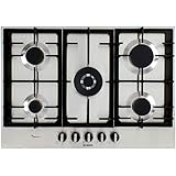 Bosch PCQ7A5B90 Serie 6, Piano cottura a gas, FlameSelect: regolazione con nove livelli di potenza predefiniti, WOK, griglie 