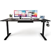 Ofisimi Uprise Comfort &Ccedil;ift Motorlu Y&uuml;kseklik Ayarlı Masa (72&ndash;121 cm) (Siyah Ayak/Siyah Tabla, 160x80 cm)