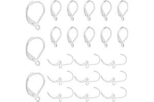PH PandaHall 100pz Ganci per Orecchini a Leva Ganci Orecchini Monachelle in Acciaio Inossidabile 304, 10x15mm Anello Chiusura Orecchino per Fai da Te Creazione di Gioielli
