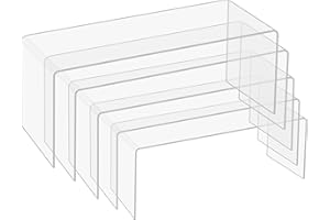 Belle Vous Przezroczysty Plastikowy Stojak (Zestaw 5 Sztuk) - Akrylowy Kolekcjonerski W 5 Rozmiarach - Na Figurki, Biżuterię, Sklepy, Babeczki i Desery