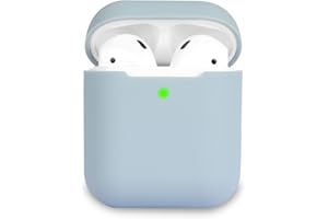 Airpods Case Cover Compatible with AirPods 2, KOKOKA Silicone Shockproof Airpods Case Cover Front LED Visible Support Wireless Charging, Denim Blue