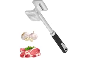 TIDEVAN Fleischhammer Fleischklopfer aus Edelstahl 27 cm Fleischklopfer Doppelseitig Antihaft Schnitzelklopfer aus Edelstahl Meat Tenderizer für Steak Schnitzel Koteletts Schwein Huhn