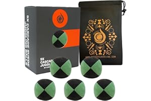 CASCADE JUGGLING Cascade Pro 110g Suede Juggling Balls - Set of 5 (Green and Black)