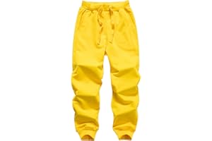 WIYOSHY Pantalones de chándal de algodón con cordón de Color sólido para niños y niñas