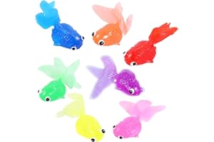 NPTGLYQW Künstliche Bewegliche Fische 7 Stück Plastik Schwimmende Fische Schwimmende Goldfisch Schwimmende Fisch Weiche Goldfisch Kinder Simulation Fische Für Kinder Spielzeug Badespielzeug,aquarium Dekoration