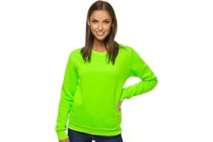 OZONEE Women's Sweatshirt Pullover, Long Sleeve, Colour Variations, Oversized Long Sleeve Shirt Jumper without Hood, Cotton Blend, Classic, Basic, Crew Neck, Sport, JS/W01