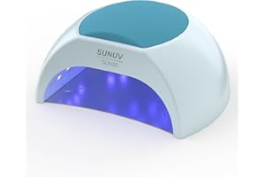 SUNUV Lámpara LED Uñas Semipermanentes,Lámpara de Uñas Profesional, Secado Rápido, 4 Temporizadores Ideal para Salones y Uso Doméstico SUN2C Azul