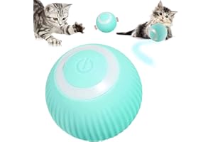 Shengruili Interaktives Katzenspielzeug Ball,Katzenspielzeug Ball Elektrisch,360° Selbstdrehender Elektrisch Ball,USB Wiederaufladbares Katzenball mit LED Licht,Smart Interactive Cat Ball