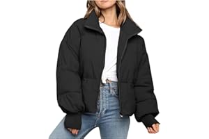 MEILYVIBA Winterjacke Teenager Mädchen Kurz Daunenjacke Leicht Winter Schwarz Warm Mit Reißverschluss Damen Steppjacke Jacke Übergangsjacke Gefüttert Stehkragen Vintage Wintermantel Winterparka Felljacke
