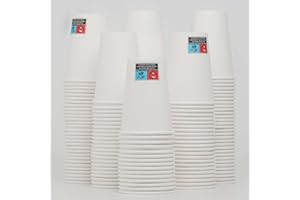 RAJDAL [260] Gobelets Carton Jetables Blanc ou Marron 200 ml Très Résistant et Sans Fuite Idéal Café, Boissons Chaudes et Froides. En Papier Certifié FSC Recyclable. Idéal Entreprise