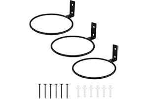 ‎LPRAER Lpraer 3X 15cm Blumentopfhalter Ring Wand Blumentopfhalter Ring Pflanzen Wandhalterung Metall Blumentopfhaken Pflanzenhalter Wandhalterung Schwarz für Outdoor Garten Balkon(17,5 x 15 x 6,2 cm)