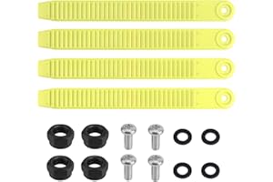 BOXOB Snowboard Strap Binding Replacement, 20x2.1cm/7.87x0.83in Snowboard Ankle Ladder Strap Binding with Screws Nuts Washers for Skates & Sporting Gear