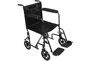 Lightweight Folding Wheelchair, PALDIN Transit Comfortable Portable Folding Travel Wheelchair with Brakes Removable Footrests,Black