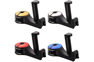 BAVOKON 4 Ganci Per Seggiolino Auto 2 In 1 Con Supporto Per Telefono,staffa Per Poggiatesta Multifunzionale Gancio Per Auto Poggiatesta Per Auto Gancio Nascosto Rotazione A 360° Ganci Per Poggiatesta Per Auto