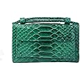 AmyChic Genuine Leather Clutch Chain Shoulder Crossbody Bag Crocodile Tote Messenger Bags (Green)