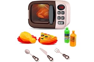 Sobebear Mini Kids Microwave Oven with Light & Sound Home Appliance Kitchen food Play Kit, Pretend Play, House roll play Toys for Boys & Girls 5+ Year