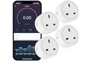 Maxesla Smart Plug Works with Alexa, 20A Smart Plug with Energy Monitoring Works with Google Assistant, Smart Home Socket with Remote & Voice Control, 2.4 GHz Wi-Fi, 4-Pack