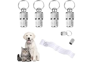 QANYE 4 Pezzi Medaglietta Cane, Etichetta Identificativa per Animali, Targhetta Cane ID Tag, Etichette per Indirizzo per Cani, Impermeabile, Previeni la Perdita Degli Animali Domestici