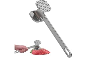 STRRNG Meat Hammer,Meat Tenderiser Mallet,Meat Mallet Aluminum Alloy,Sided Heavy Duty Teeth Meats mallets,Heavy Duty Meat Hammers Tenderiser,for Chicken Poultry Beef,Side Steak Hammer for Kitchen & BBQ.
