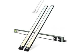 Brendz Luz LED Armario con Sensor de Movimiento, LED Cocina Bajo Mueble, 2 x 60cm, Recargables USB-C, 4400mAh, 3 Temperaturas de Color, Regulables, Magnético, Barra Cocina, Puyo Negro