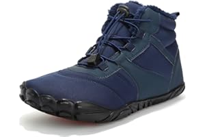 Sowdus Botas de Nieve Hombre，Cálidos Forradas con Pelo Impermeables Antideslizantes Barefoot Botines，Invierno Botas de Nieve Caliente，Ligero al Aire Trail Zapatos Trekking
