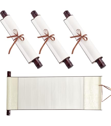 Makevivi 2 stuks blanco rolpapier met houten staven, voor stoute of Makevivi 2 stuks blanco rolpapier met houten staven, voor stoute of