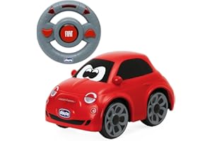 Chicco Fiat 500 RC Coche Radiocontrol, Coche Teledirigido de Carreras Deportivo para Niños, Coche Radiocontrol con Volante Intuitivo, Juguetes Niños, 2 a 6 Años, Color Rojo