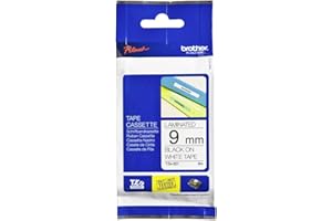 Brother TZE221 - Cintas para impresoras de etiquetas (TZ, Negro, Inyección de tinta, 9 mm, 8m, Presentación Caja)