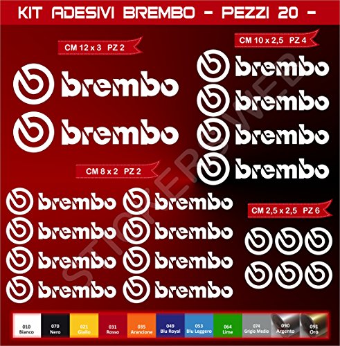 Pimastickerslab Pegatinas Adhesivos BREMBO para Motos, Motocicletas. Cod.0576 (Bianco cod. 010)
