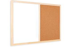 ‎ALLBOARDS ALLboards Kombi-Tafel Kork-Magnettafel 60×40 cm, Holzrahmen + ZUBEHÖR, Whiteboard Korktafel Kombitafel