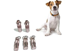 Andiker Médaille d'identification pour animal domestique pour chat, petit chien, chiot, en forme de capsule, bronze, 5 pièces