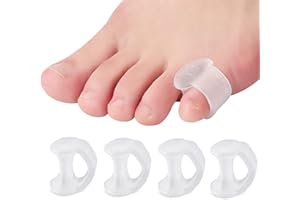 FEIFANSHOP Pinky separatory do palców, żelowe separatory na palce u stóp, 4 silikonowe, do nakładania się palców, otarcia, blister, łagodzenie nacisku i bólu