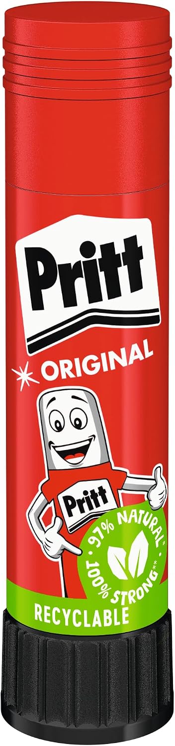 Pritt Bâton de colle, colle sûre et adaptée aux enfants pour travaux manuels, colle forte pour l'école et le bureau, 1 bâton de colle Pritt de 11 g