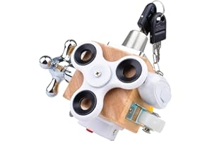 Kavjizy Wooden Sensory Activity Cube Toy, Montessori Wooden Busy Cube for Toddlers, Busy Cube Wooden Activity Fidget Toy, Montessori Busy Cube Set Helps Develop Children Sensory & Fine Motor Skills