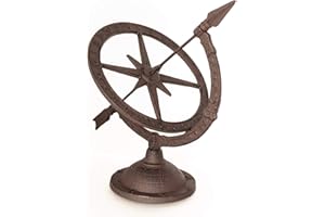 ‎ANTIKAS Antikas | Sonnenuhr im Landhausstil | Höhe: ca. 37,5 cm | Breite: 24,5 cm | Tiefe: 34 cm | Fuß Ø 16 cm | dekorative Schattenuhr für Garten & Terrasse