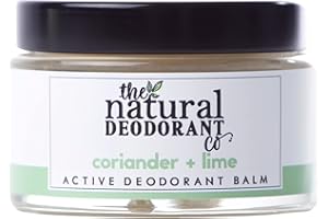 The Natural Deodorant Co, Active Deodorant Balm Coriander & Lime 55g, Aluminium Free, Plastic Free, Extra Strength