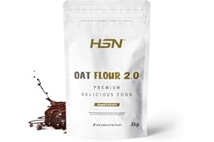 Harina de Avena de Sabores de HSN | Sabor Brownie 1 Kg = 20 Tomas por Envase - Instant Oatmeal - Ideal Tortitas de Avena y Claras, Batidos | Sin Azúcares añadidos