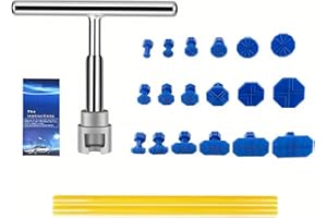 POHOVE Car Dent Puller Kit Auto Body Dent Remove Car Dents Puller Repair Tool with T bar/Adhesive Strips Pulling Small Dents Out of Cars Paintless Den t Repair Removal Kit(COLOR:silver)