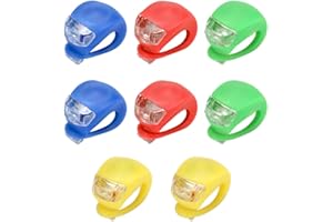 NAVESO Silicone LED Lumiere Vélo, 8 Pièces LED pour Vélo Silicone, Lumière pour Vélo Arrière Et Avant avec 3 Modes Différents, Lot de Lampes LED Avant Et Arrière en Silicone Étanche pour Vélo