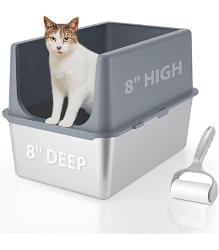 Zarler Katzenklo Edelstahl Mit Deckel 58x37x32,5 Cm - Groe Katzentoilette  Fr Groe Katzen