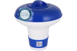 Duraol Dosierschwimmer Klein I Einstellbarer Dosierer zur Chlorzugabe für Pools I Pool Dosieranlage ideal für 20g Mini-Tabs I Hochwertiger Chlor Schwimmer mit Verstellring in 4-Stufen