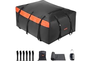 VEVOR Car Rooftop Cargo Carrier Bag, 23 Cubic Feet Roof Cargo Carrier, Heavy Duty 840D PVC 100% Waterproof Car Roof Luggage Bag for All Vehicle with/without Rack- with Lock, Anti-Slip Mat, 6 Door Hook