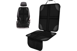 TOSAVGA Protector Asiento Coche Niños, Protectores de Asiento de Cuero Impermeables, Compatible Isofix con Organizador Bolsillos, Antideslizante Impermeable Protector Seguro Respaldo, para SUV, sedán
